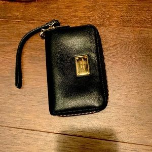 MK black leather wallet